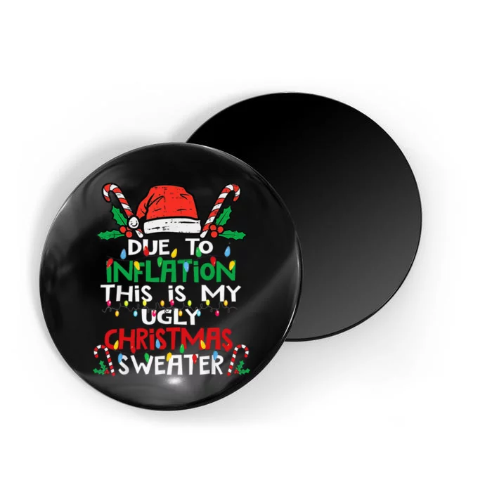 Funny Due to Inflation Ugly Christmas Sweaters Magnet