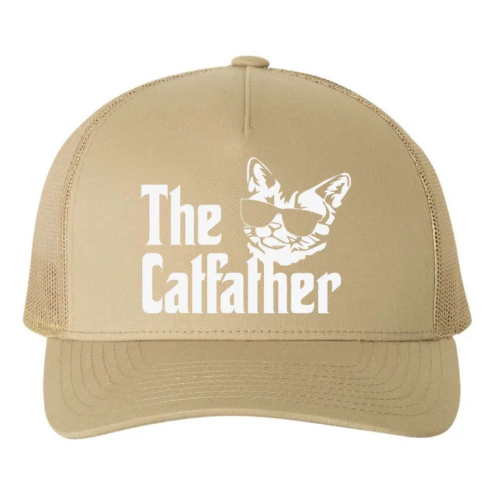 Funny Dad The Catfather Cat Lovers Fathers Day Dad Yupoong Adult 5-Panel Trucker Hat