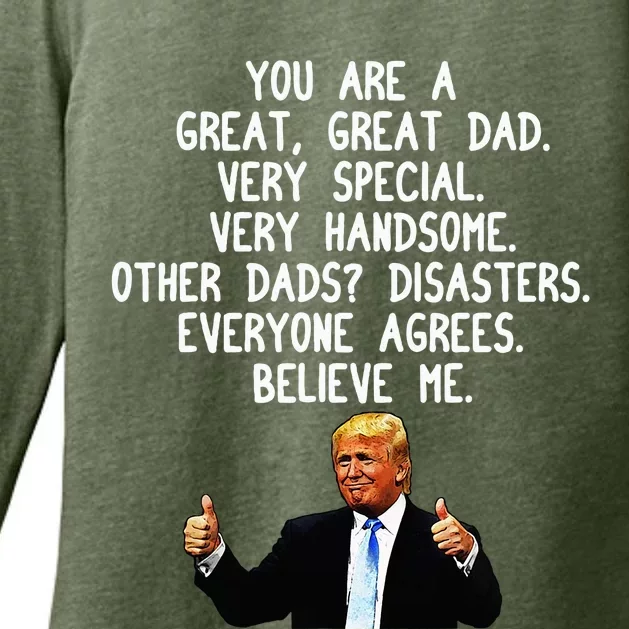 Funny Donald Trump FatherS Day Gag Gift Conservative Dad Womens CVC Long Sleeve Shirt