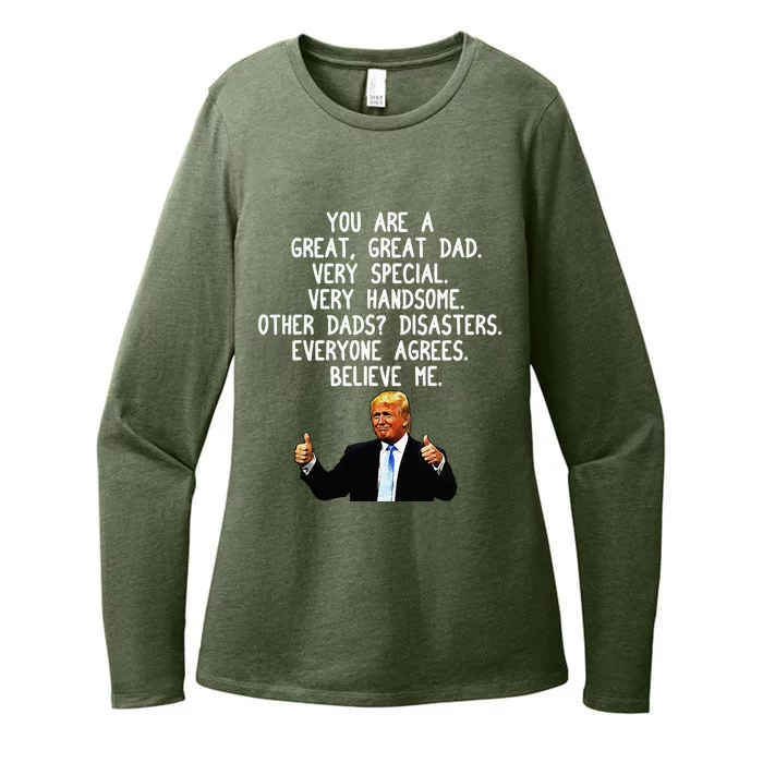 Funny Donald Trump FatherS Day Gag Gift Conservative Dad Womens CVC Long Sleeve Shirt