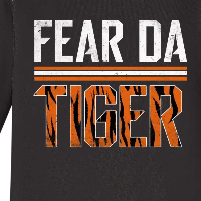 Fear Da Tiger Who Dey Cincinnati Cincy Fan Baby Long Sleeve Bodysuit