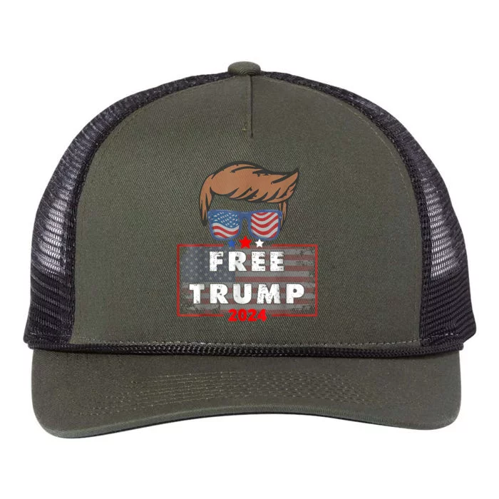 Free Donald Trump Support Retro Rope Trucker Hat Cap