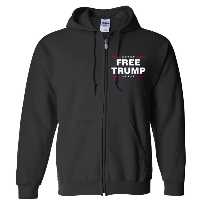 Free Donald Trump Mugshot Full Zip Hoodie