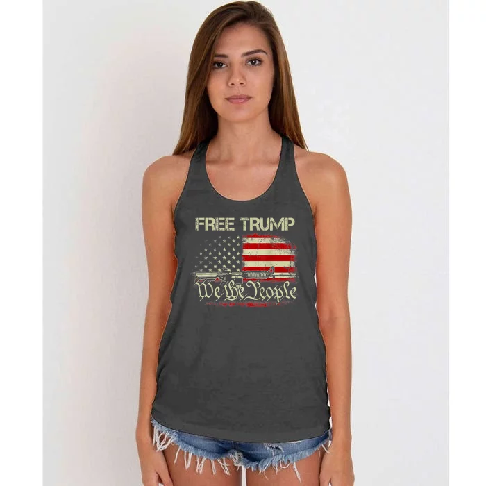 Free Donald Trump Republican Support Women's Knotted Racerback Tank