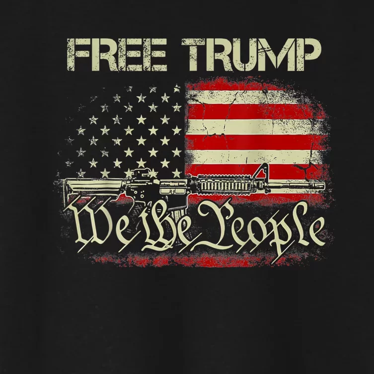 Free Donald Trump Republican Support Women's Crop Top Tee