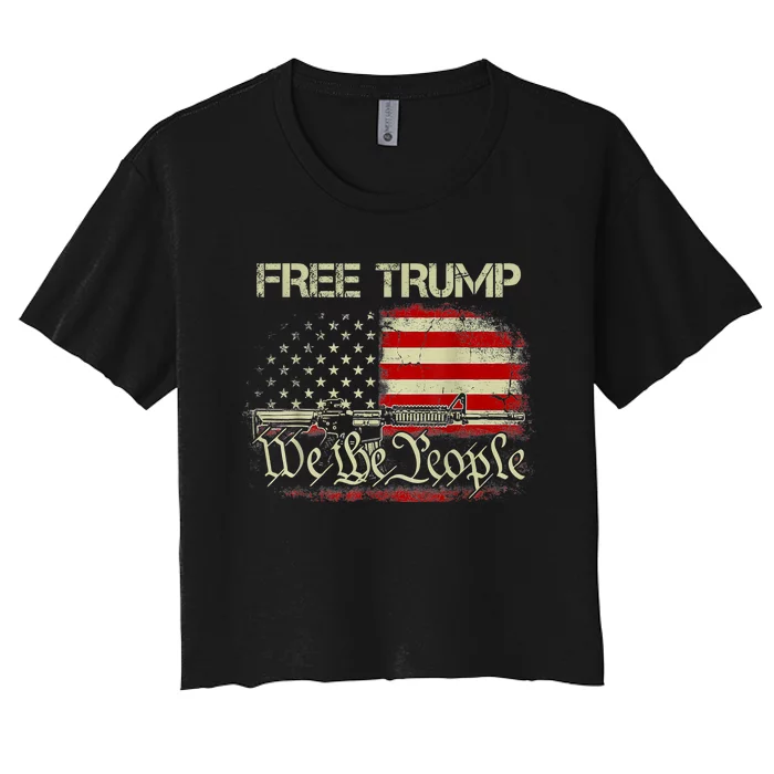 Free Donald Trump Republican Support Women's Crop Top Tee