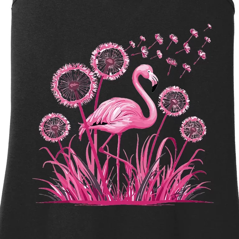 Flower Dandelion Tropical Bird Flamingo Ladies Essential Tank