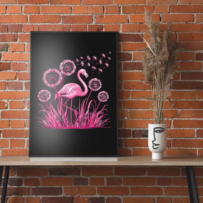 Flower Dandelion Tropical Bird Flamingo Poster