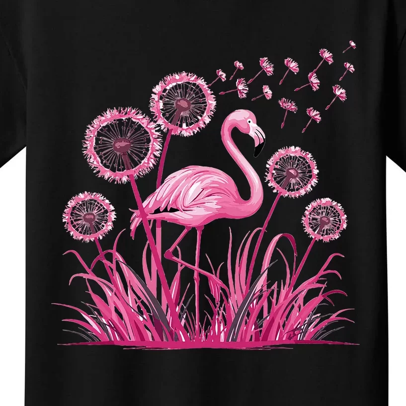 Flower Dandelion Tropical Bird Flamingo Kids T-Shirt