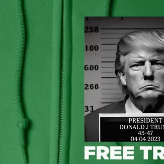 Free Donald Trump Mugshot Full Zip Hoodie