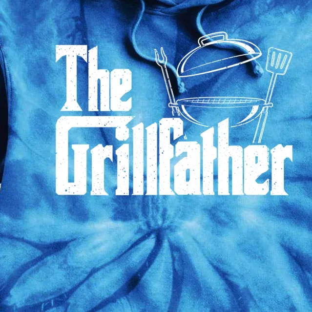 Fathers Day The Grillfather Grill Lover Dad Gift Tie Dye Hoodie