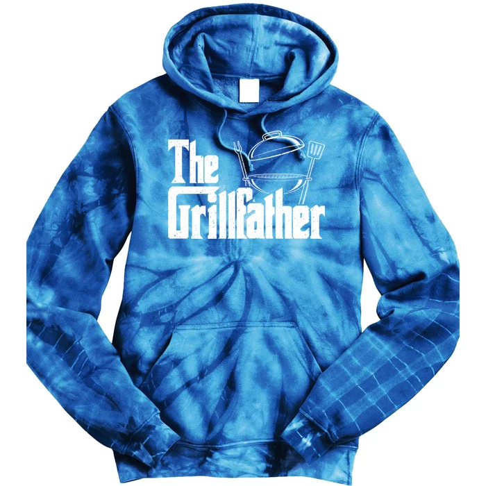 Fathers Day The Grillfather Grill Lover Dad Gift Tie Dye Hoodie