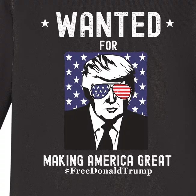 Free Donald Trump MAGA Conservative Republican Baby Long Sleeve Bodysuit