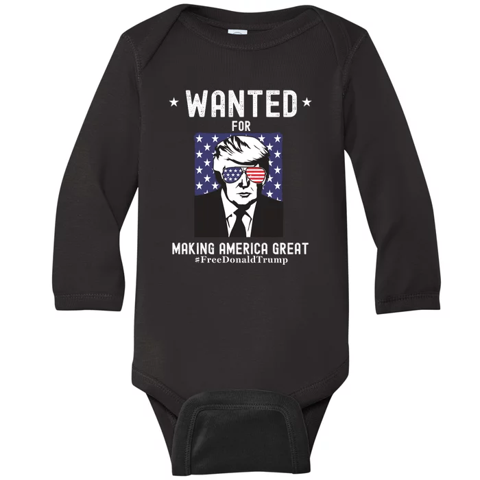 Free Donald Trump MAGA Conservative Republican Baby Long Sleeve Bodysuit