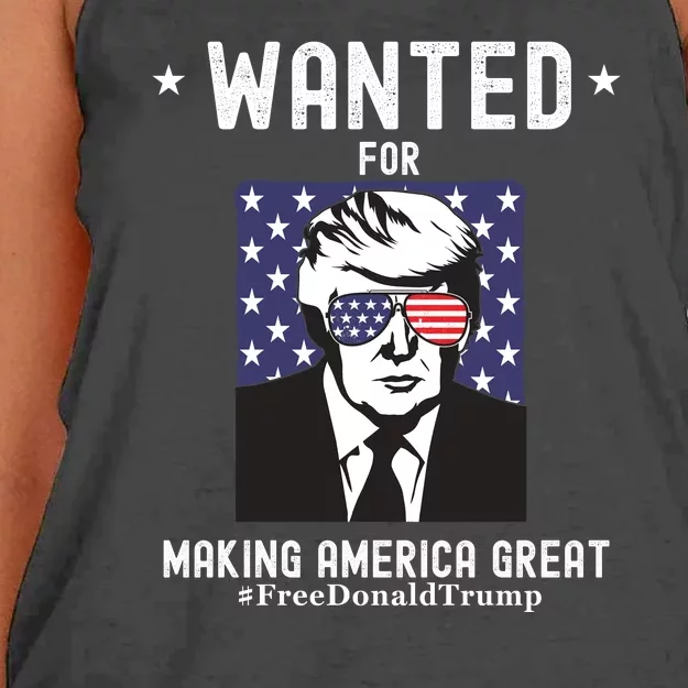 Free Donald Trump MAGA Conservative Republican Women's Knotted Racerback Tank