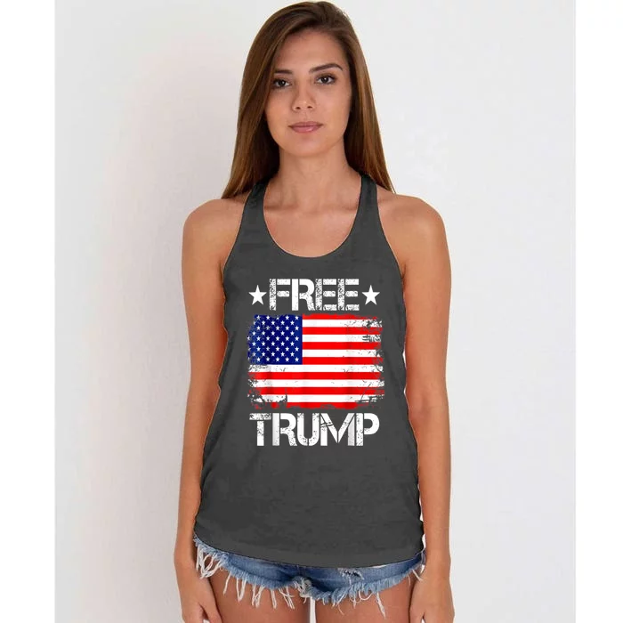 Free Donald Trump Supporters Pro Trump Republican Conservative Women's Knotted Racerback Tank