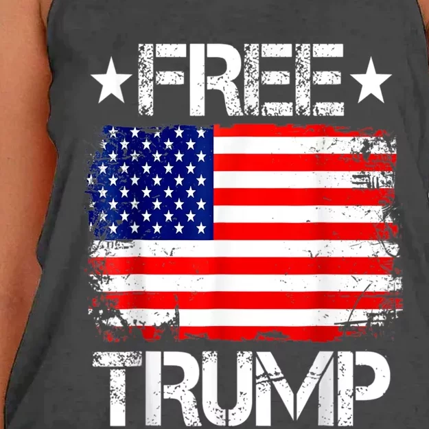 Free Donald Trump Supporters Pro Trump Republican Conservative Women's Knotted Racerback Tank