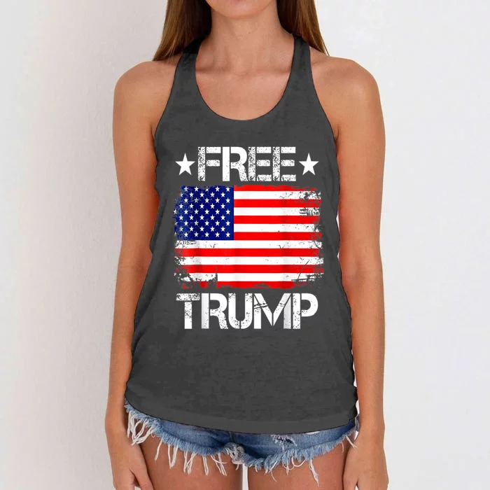 Free Donald Trump Supporters Pro Trump Republican Conservative Women's Knotted Racerback Tank