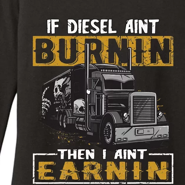 Funny Diesel Trucker Big Rig SemiTrailer Truck Driver Gift Womens CVC Long Sleeve Shirt