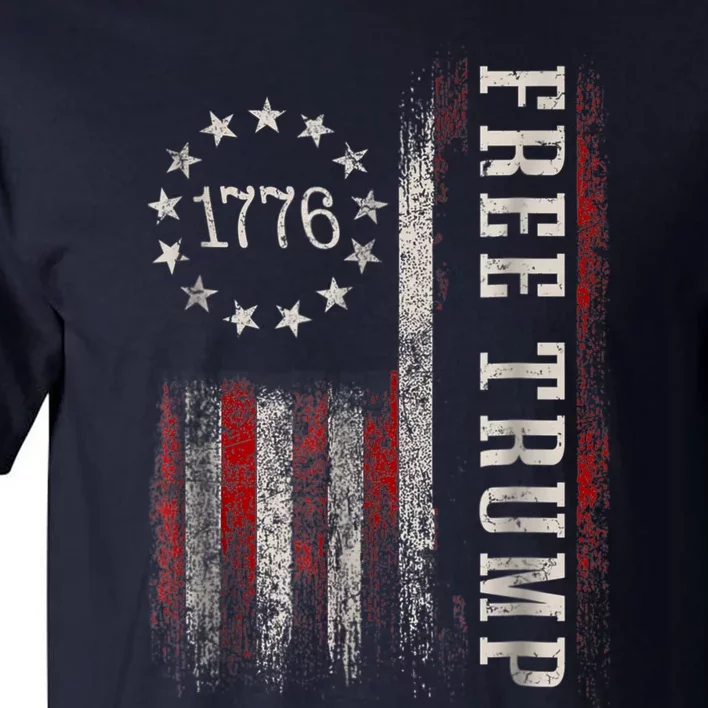 Free Donald Trump Republican Support Pro Trump American Flag Tall T-Shirt