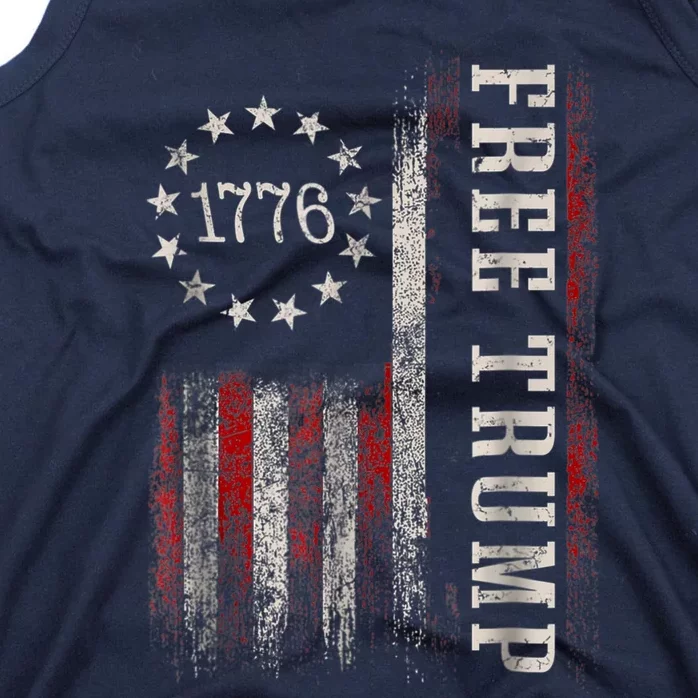 Free Donald Trump Republican Support Pro Trump American Flag Tank Top