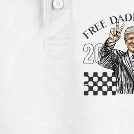 Free Daddy Trump 2024 Supporter Funny Trendy Dry Zone Grid Performance Polo