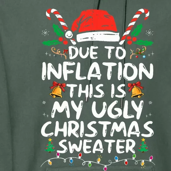 Funny Due to Inflation Ugly Christmas Sweaters Premium Hoodie