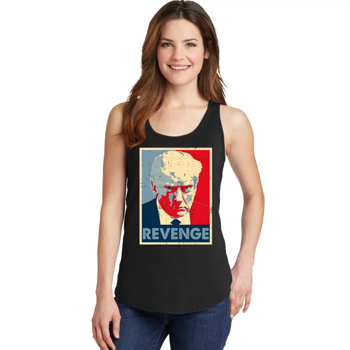 Free Donald Trump Mug Shot Republican Revenge MAGA 2024 Ladies Essential Tank