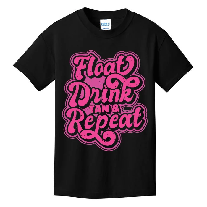 Float Drink Tan & Repeat River Tubing Kids T-Shirt