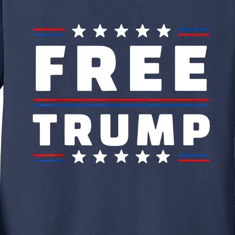 Free Donald Trump Republican Support Kids Long Sleeve Shirt