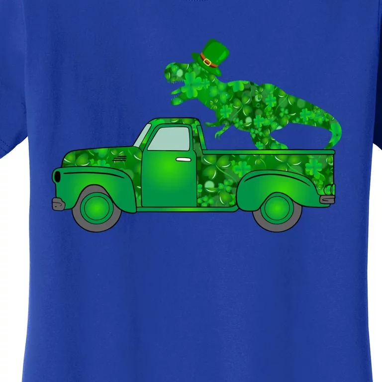 Funny Dinosaur Truck St Patrick's Day Gift Women's T-Shirt