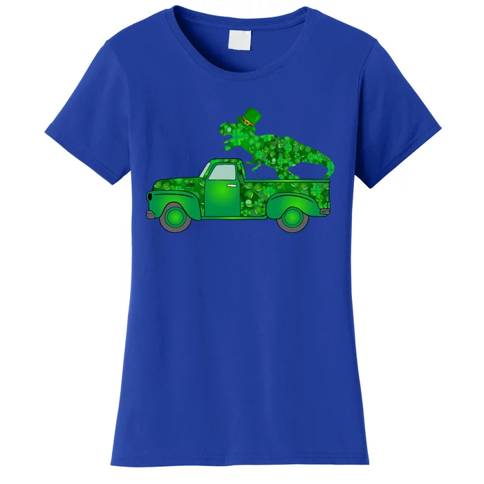 Funny Dinosaur Truck St Patrick's Day Gift Women's T-Shirt