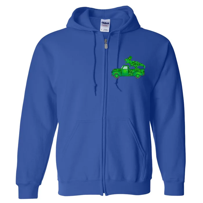 Funny Dinosaur Truck St Patrick's Day Gift Full Zip Hoodie