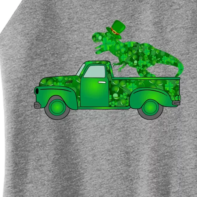 Funny Dinosaur Truck St Patrick's Day Gift Women’s Perfect Tri Rocker Tank