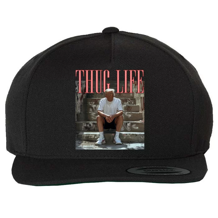 Funny Donald Trump Thug Life Wool Snapback Cap