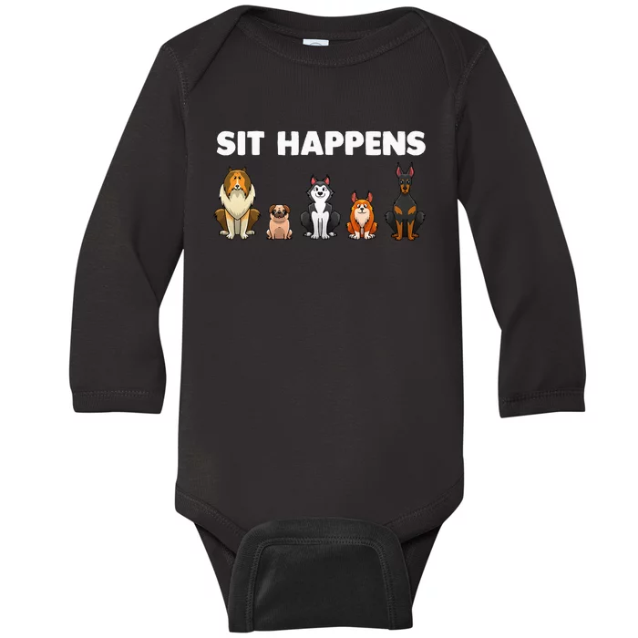 Funny Dog Training Art For  Dog Lover Puppy Pet Baby Long Sleeve Bodysuit