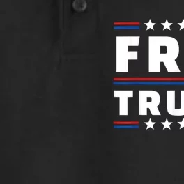 Free Donald Trump Republican Support Pro Trump American Flag Dry Zone Grid Performance Polo