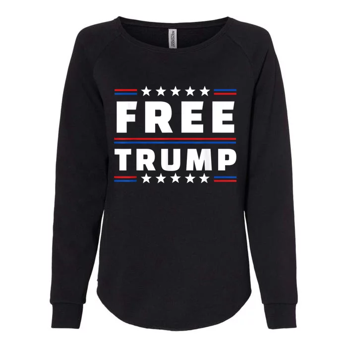 Free Donald Trump Republican Support Pro Trump American Flag Womens California Wash Sweatshirt