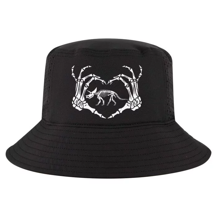 Funny Dinosaur Triceratops Skeleton Hand Heart Halloween Cool Comfort Performance Bucket Hat