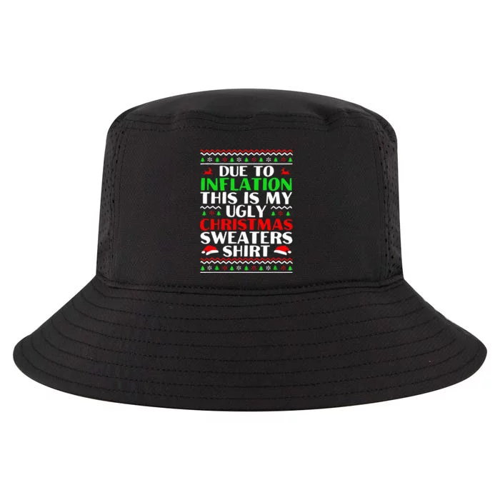 Funny Due to Inflation Ugly Christmas Sweaters Cool Comfort Performance Bucket Hat