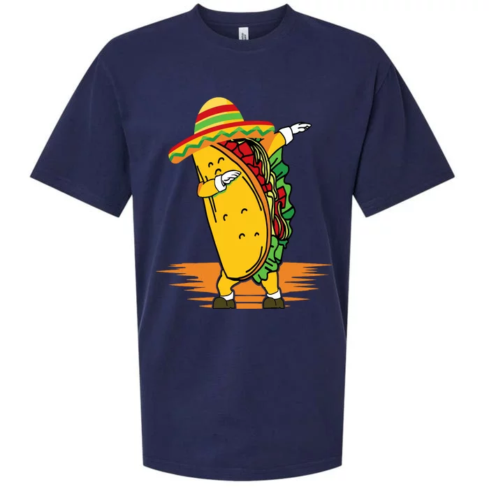 Funny Dabbing Taco Cinco De Mayo Sueded Cloud Jersey T-Shirt