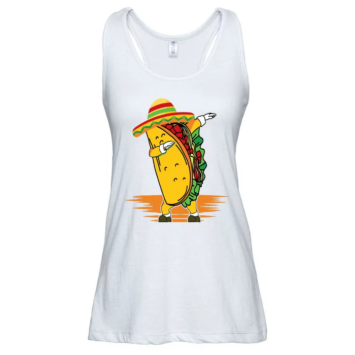 Funny Dabbing Taco Cinco De Mayo Ladies Essential Flowy Tank