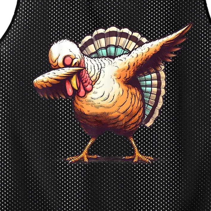 Funny Dabbing Turkey Thanksgiving Day Pilgrim Girls Dab Mesh Reversible Basketball Jersey Tank