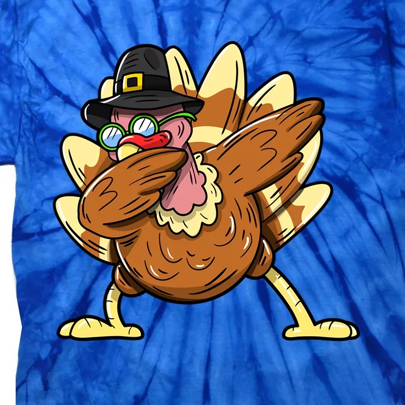 Funny Dabbing Turkey Day Thanksgiving Gift Tie-Dye T-Shirt