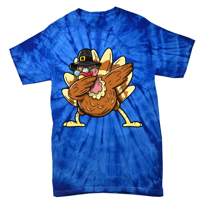 Funny Dabbing Turkey Day Thanksgiving Gift Tie-Dye T-Shirt