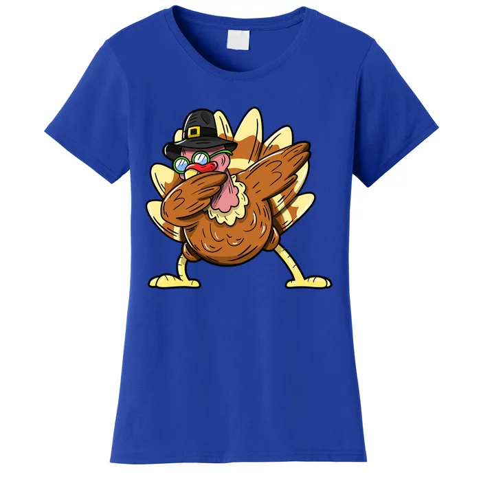 Funny Dabbing Turkey Day Thanksgiving Gift Women's T-Shirt