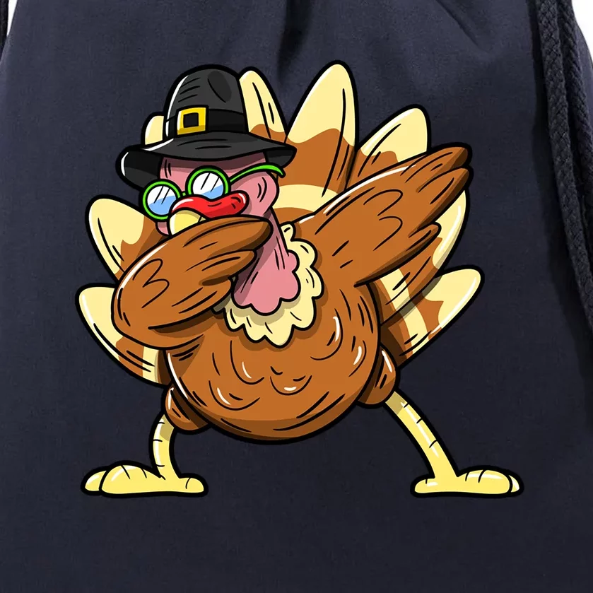 Funny Dabbing Turkey Day Thanksgiving Gift Drawstring Bag