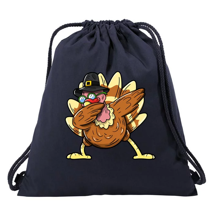 Funny Dabbing Turkey Day Thanksgiving Gift Drawstring Bag