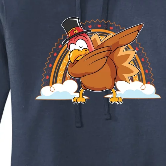 Funny Dabbing Turkey Festive Dinner Rainbow Blessed Turkey Gift Women's Pullover Hoodie