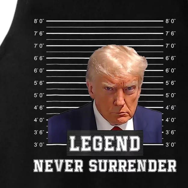 Free Donald Trump Mug Shot President Never Surrender Ladies Tri-Blend Wicking Tank